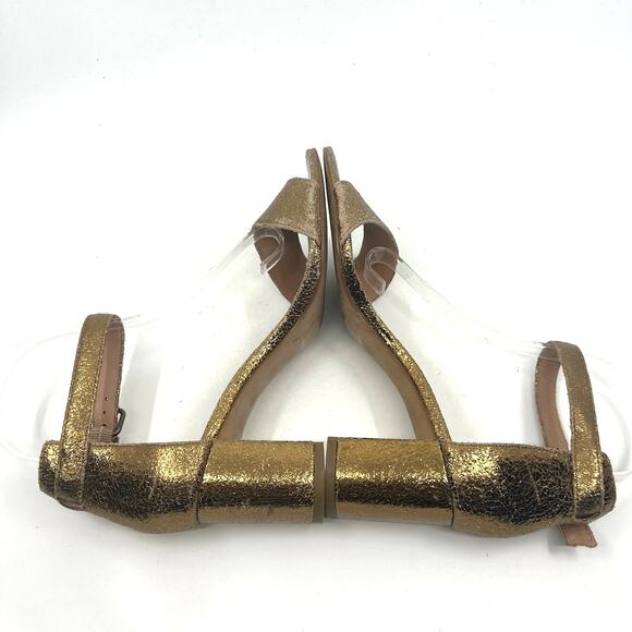 Madewell The Regina Metallic Gold Ankle-Strap Sandals Women's 8 US - Picture 7 of 9